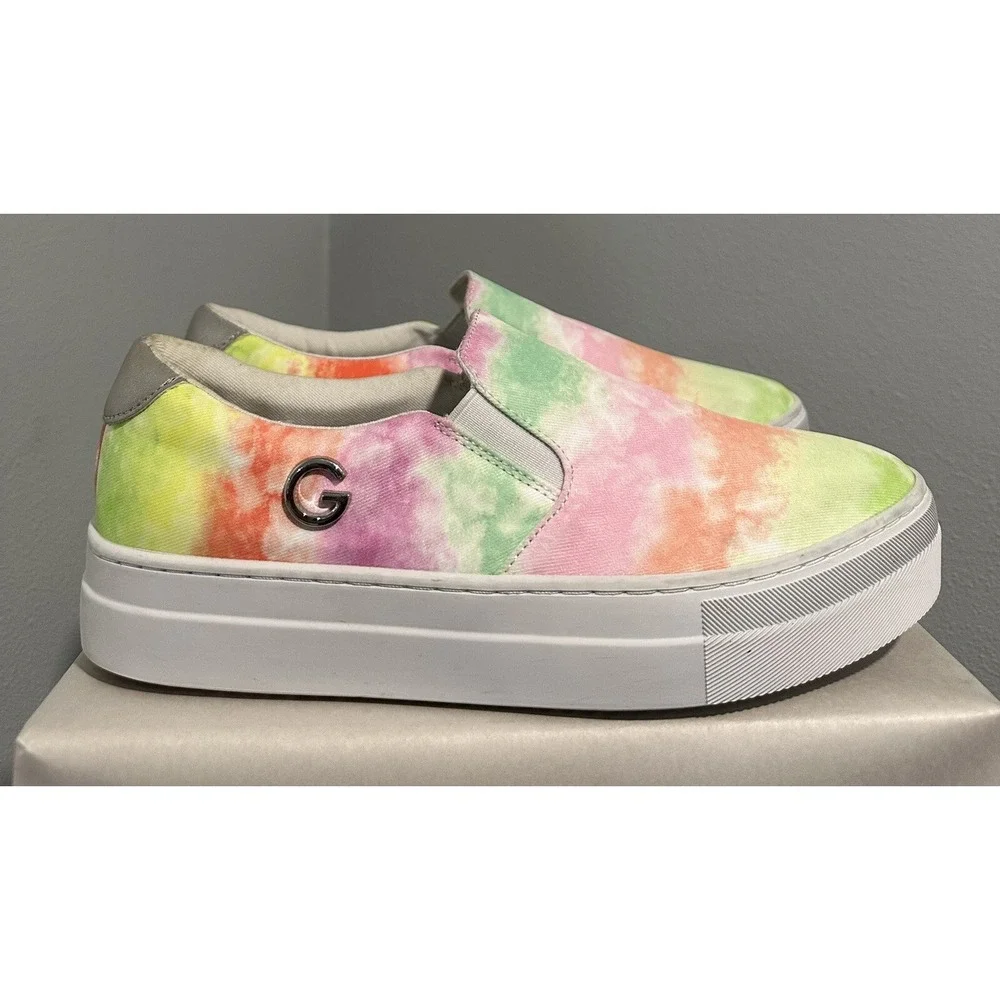 Guess Womens Paysyn Slip On Casual Tie Dye Sneakers Shoes Size 10 M